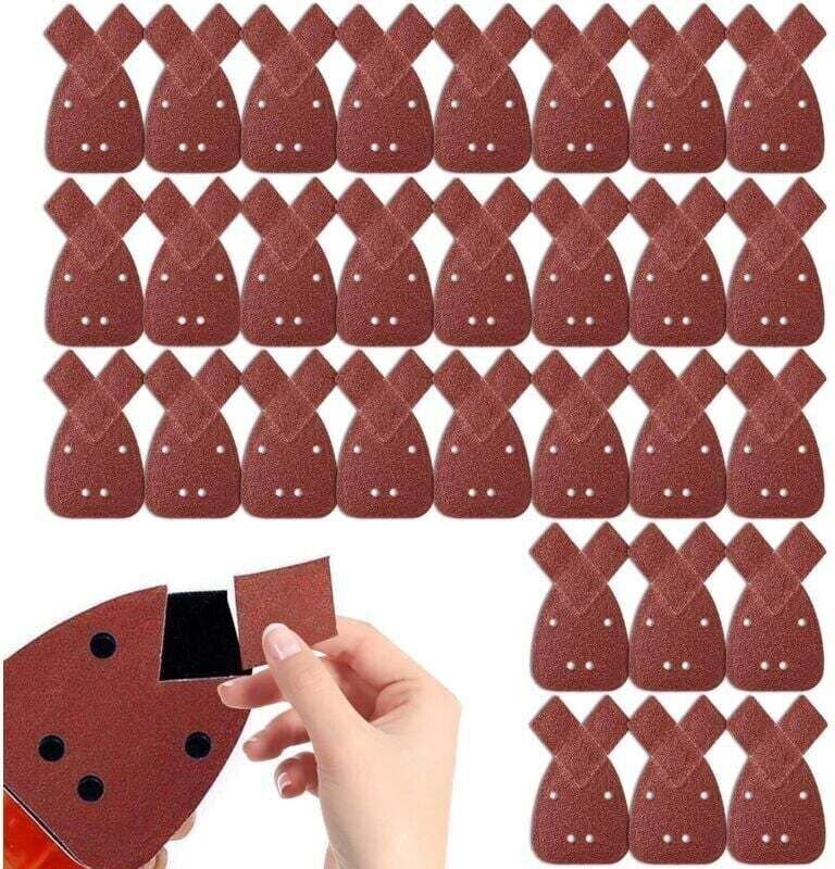 30 dreieckige Schleifblätter, 40 Schleifblätter (Körnung 40), XU, Schleifpapier für Detailarbeiten, Exzenterschleifer – ...