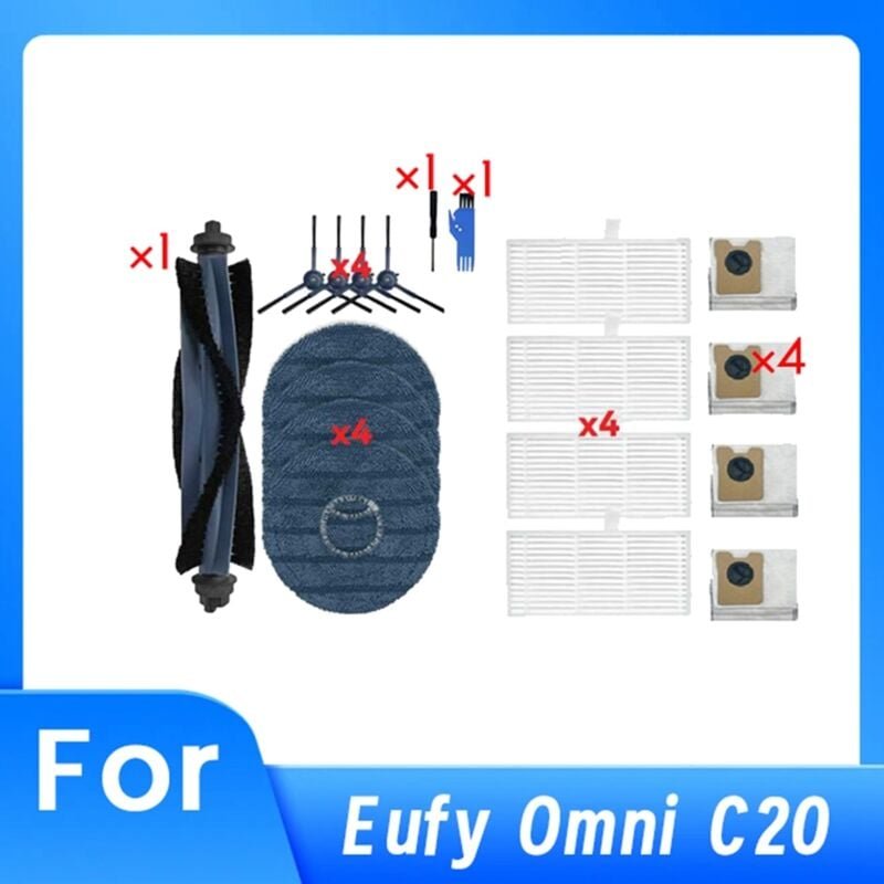 19PCS für Omni C20 Staubsauger Ersatzteile Seitenbürste