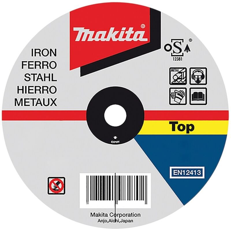 Makita Trennscheibe Stahl 125 x 22,23 x 1 mm ( 2x P-53023 ) A60R Körnung 2 Stück für Winkelschleifer