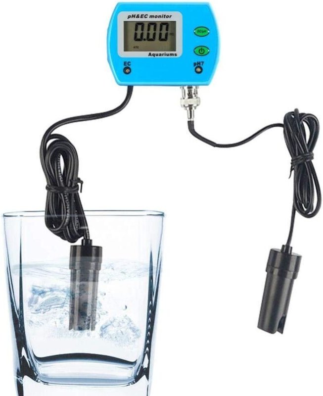 2-in-1-Wasserqualitätsanalysator, multifunktionaler Wasserleitfähigkeitsanalysator, PH/EC-Messgerät für Spa-Pools und Aq...