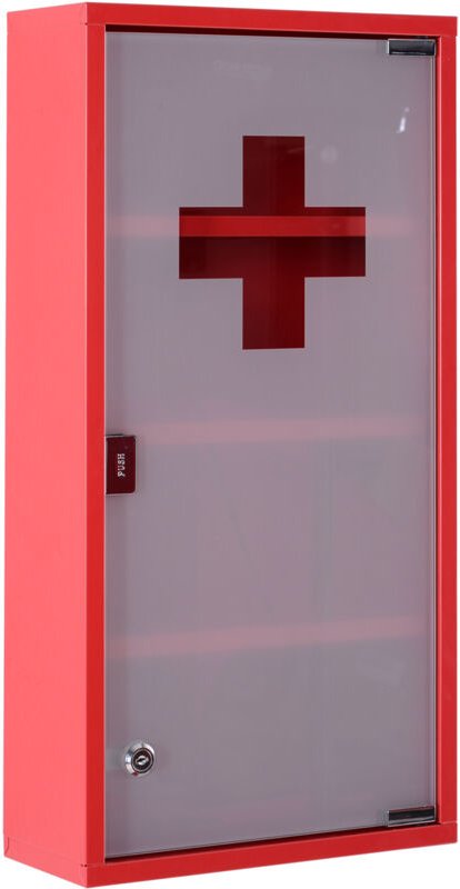 Erste-Hilfe-Schrank Medizinschrank aus Edelstahl mit Schloss, sicheres & praktisches Modell 3 für Zuhause & Büro