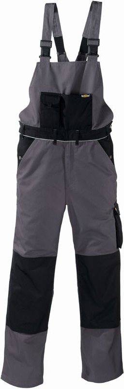 Canvas (320 g/m²) Latzhose AMAZONAS grau/schwarz Größe 26