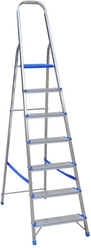 Freistehende Aluminiumleiter 226 Cm 6 Stufen + Plattform - Dr1106