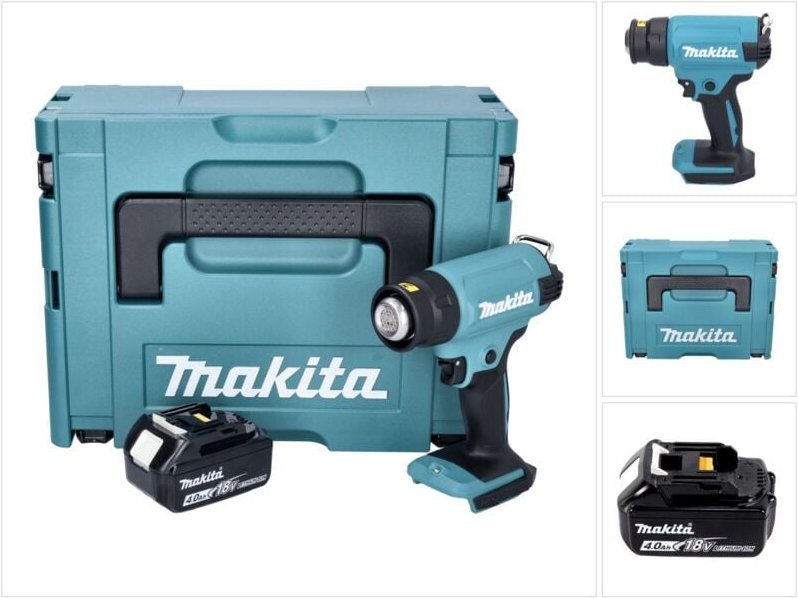 Makita DHG 180 M1J Akku Heißluftgebläse 18 V 550 °C + 1x Akku 4,0 Ah + Makpac - ohne Ladegerät