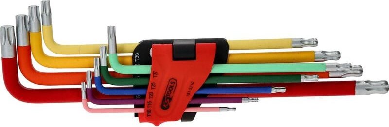 Ks tools Kugelkopf-Torx-Winkelstiftschlüssel-Satz, extra lang, 9-tlg ( 151.5210 )