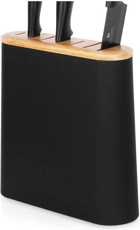 Black knife stand with compartments