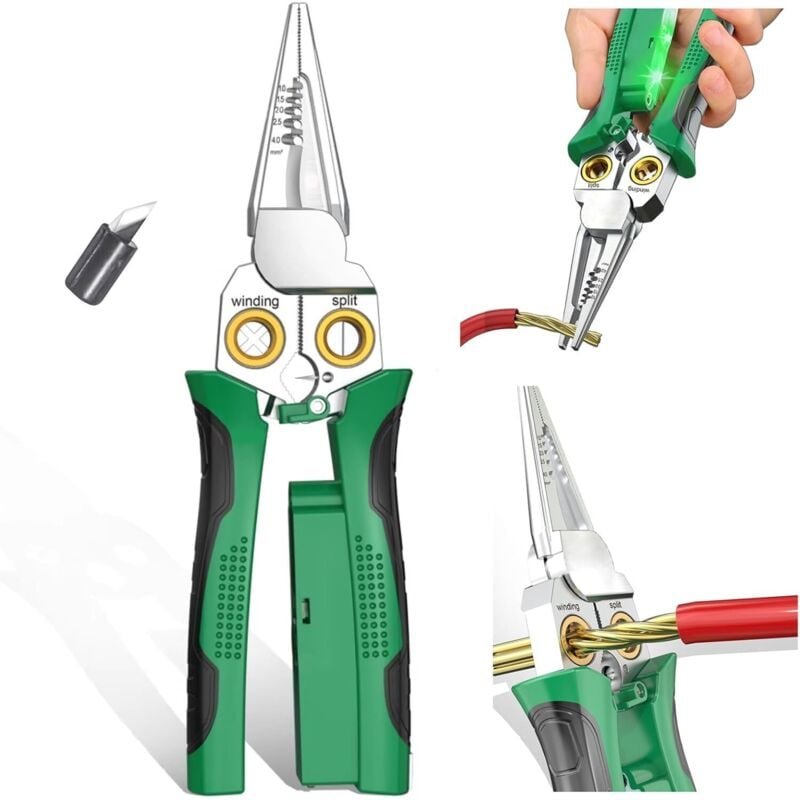 8-in-1-Abisolierzange mit elektrischer Messfunktion – Abisolierzange zum Schneiden und Abziehen von Drähten – Schere zum...