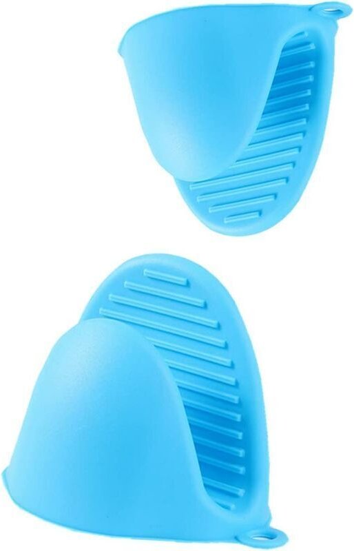 Shining House - Ofenhandschuh, Silikon-Topflappen für hitzebeständige Küche, hitzebeständig, blau, 2 Stück