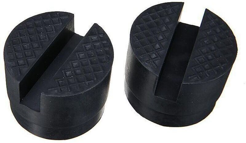 (Schwarz, 2 Stück) Gummipads für hydraulische Wagenheber, solider Unterbodenschutz beim Anheben des Fahrzeugs, 48 mm Dur...
