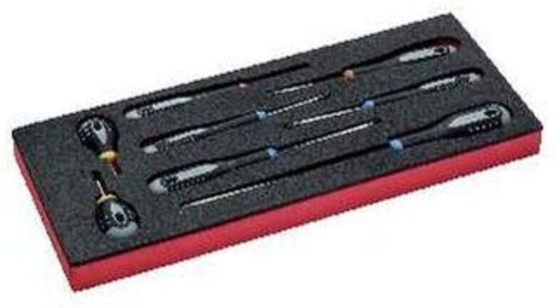 Bahco Fit&Go 1/3 Schaumstoffeinlage Schlitz-/Kreuzschlitz-/Pozidriv-Schraubendrehersatz - 8-tlg.