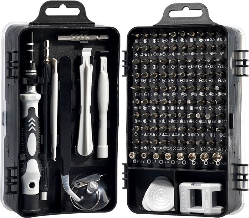 115-in-1 Präzisionsschraubendreher-Set, tragbares magnetisches Präzisionsschraubendreher-Set, Reparaturwerkzeug, Schwarz