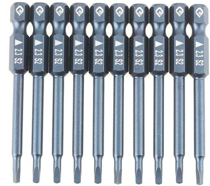 Vtizikl Lot de 10 embouts de tournevis à tête triangulaire en acier allié S2, tige de 65 mm, H6,3 x 65 mm x 2,3 mm