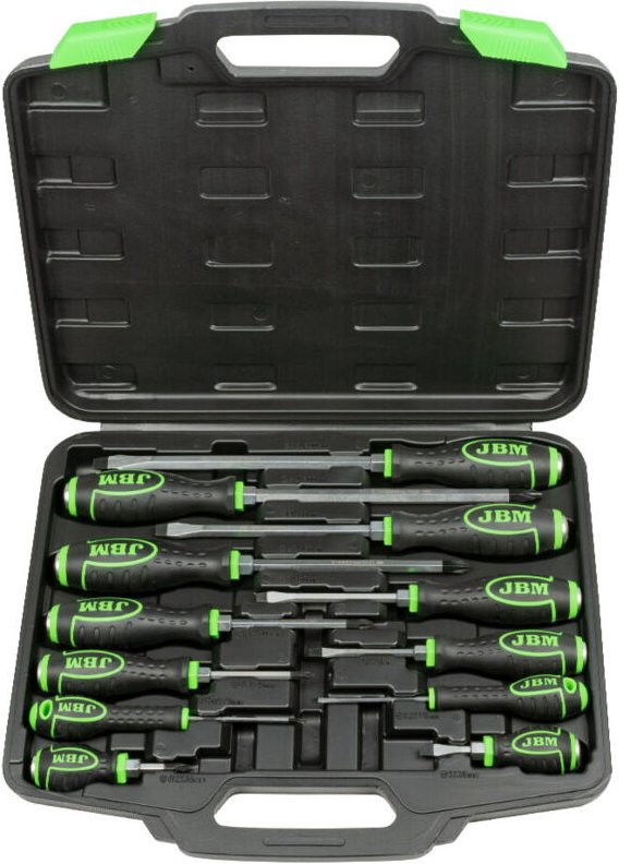 JBM54126 Koffer mit 12 Go-Through-Schraubendrehern mit Magnetspitze