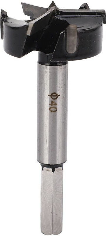 40-mm-Forstnerbohrer mit 3 Schneiden aus Hartmetall, präzise Positionierung, schnelles Aufbohren, gratfrei, geeignet für...