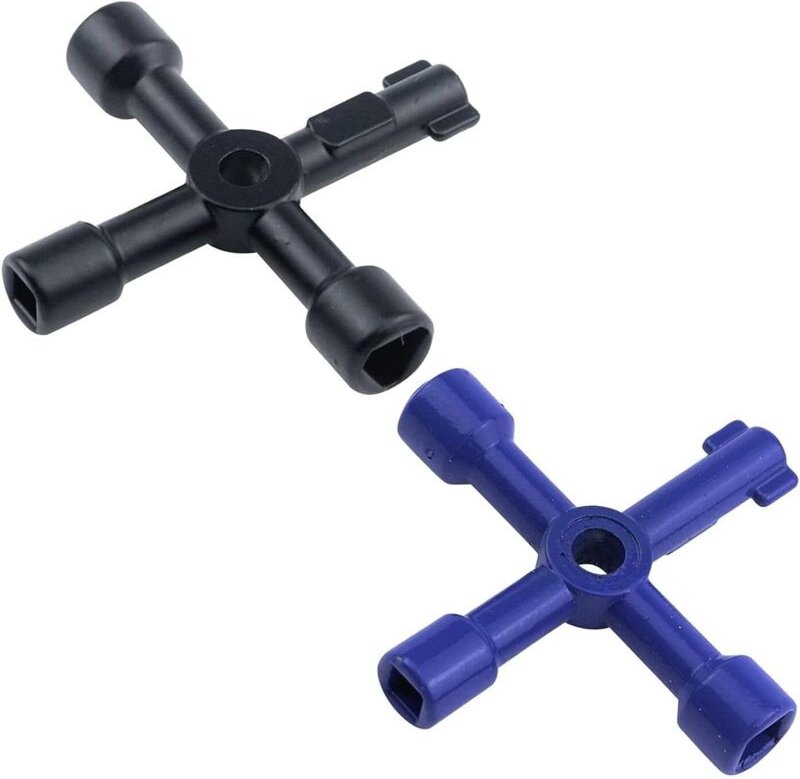 2-teiliger Universal-Kreuzschlitz- und Dreikantschlüssel, 4-fach Multifunktionsschlüssel