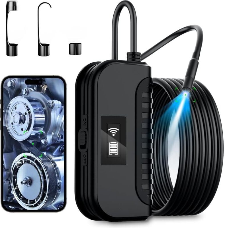 10M Rohrinspektionskamera, hd 1080P WiFi Autofokus Endoskopkamera IP67 Wasserdichte 8mm endoskopische halbstarre Inspekt...