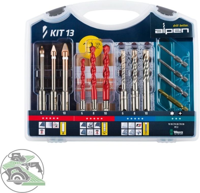 Alpen - Bohr-Schraubset kit 13 c Protector Profi Multicut Force x 0000303513100