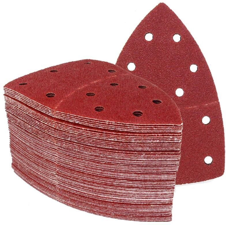 Schleifdreiecke │ 25 Stück │ 11 Löcher │ 105 x 152 mm │ Körnung 180 │ für Mehrzweckschleifer │ Schleifblätter │ Schleifp...