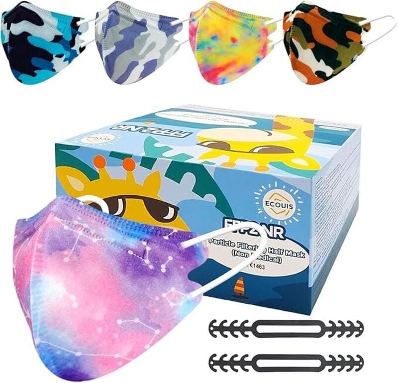 250x SCHUTZMASKEN MEHRFARBIG 5 DESIGNS 5 SCHICHTEN CE ELASTISCH FFP2 + STREIFEN