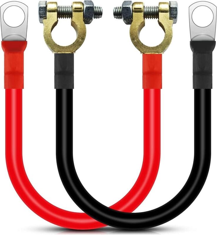 50 cm 12 V Batteriekabel Autobatteriekabel 2 Stück, 2 AWG 35 mm², Batteriekabel 12 V Heavy Duty mit SC16-10 Ringklemmen,...