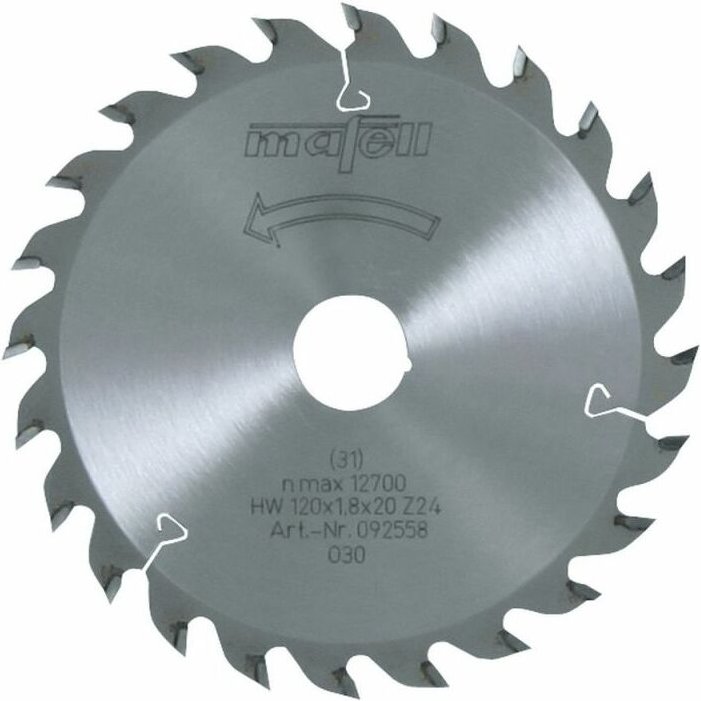 Mafell Sägeblatt-HM (120 x 1,2/1,8 x 20 mm, Z 24, WZ, für universellen Einsatz in Holz) - 092558