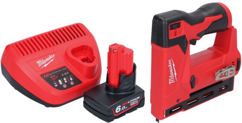Milwaukee M12 BST-601 Akku Tacker 12 V 6 - 14 mm + 1x Akku 6,0 Ah + Ladegerät