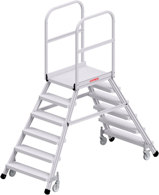 Hymer Podesttreppe 6389 R13 fahrbar zweiseitig begehbar 2x6 Stufen
