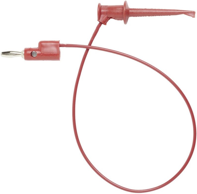 Pomona Electronics - 3782-24-2 Messleitung Lamellenstecker 4 mm Abgreifklemmen 0.60 m Rot 1 St.