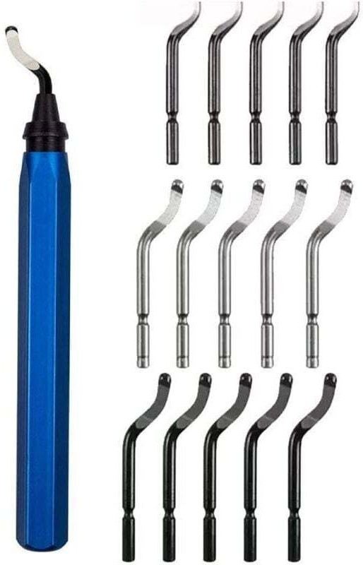 Manuelles Entgratwerkzeug, Entgrater mit 10 BS1010 Ersatzklingen, Entgratstift, 360° drehbarer Entgrater zum Entfernen v...