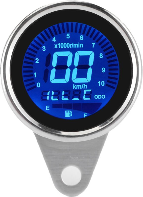 Multifunktionaler Motorrad-Tachometer, Drehzahlmesser, Kilometerzähler, Tankanzeige, 4-in-1-Tachometer, universell, wass...