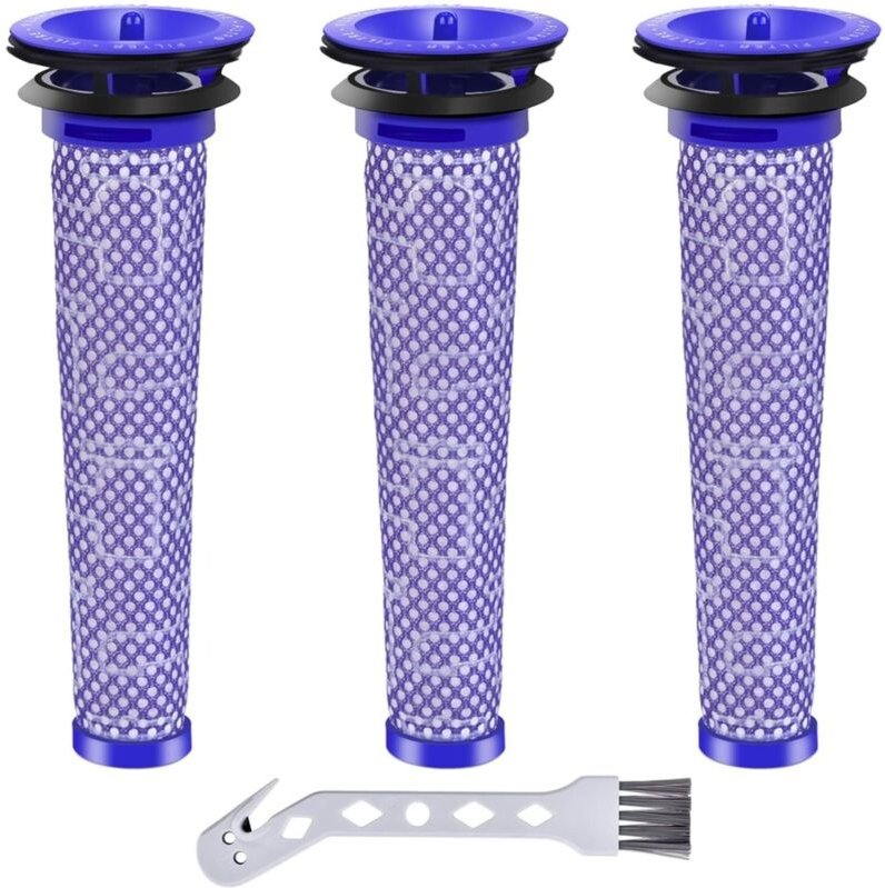 3-teiliges Dyson Ersatzfilter-Set für V6, V7, V8 & DC-Modelle, Absolute Slim & Motorhead – kompatibel mit 965661-01