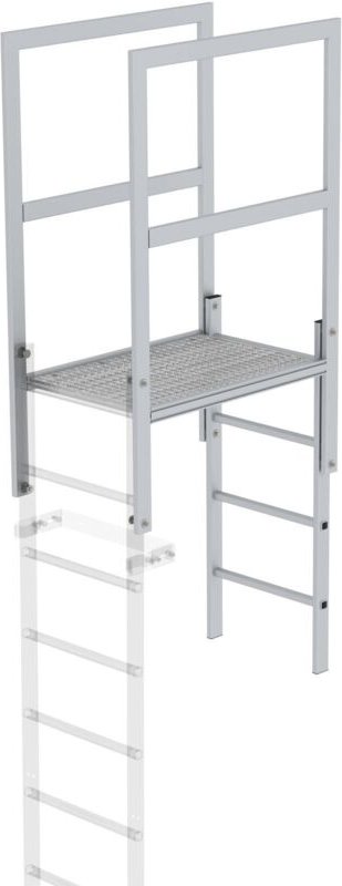 Günzburger Steigtechnik Attika-Überstieg Aluminium eloxiert Länge 930 mm - 061181