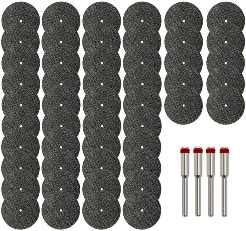 Lot de 50 disques de coupe rotatifs renforcés en fibre de verre de 1-1/4 pouce avec 4 broches, accessoires pour outils r...