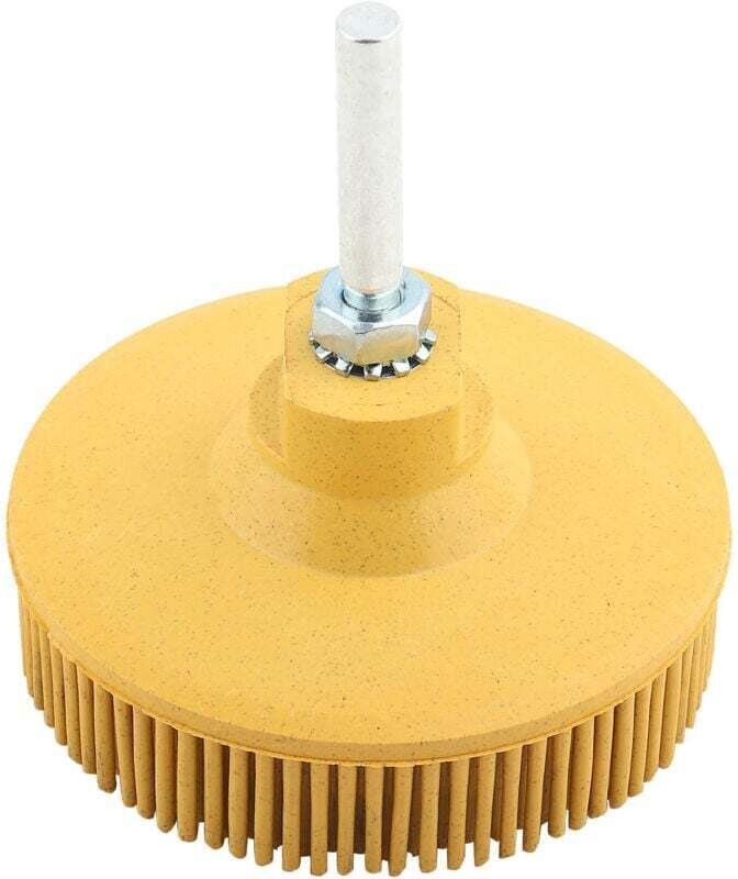 3-Zoll-Gummibürsten-Scheibe für abrasive Polier- und Schleifscheiben zum Entfernen von Graten und Rost (Gelb)