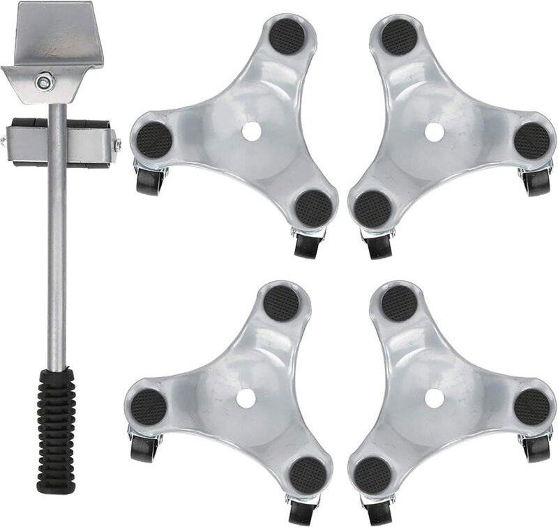 Schwerlast-Möbelwagen-Set mit 400 kg Tragkraft, Schwerlast-Möbelheber mit 360° drehbaren Rollen und Bremse zum Bewegen v...