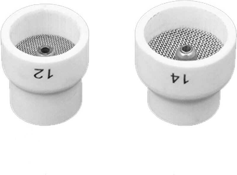 TIG-Schweißdüsenring-Set, Keramikglas, kompatibel mit WP9/17/18/20/25/26, weißes Modell