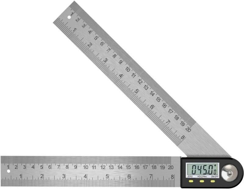Digitaler Winkelmesser 0-360°, digitaler Neigungsmesser, Winkellineal aus Edelstahl mit LCD-Anzeige für Holzbearbeitung,...