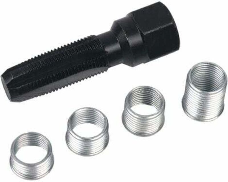 5-teiliges Zündkerzengewinde-Reparaturset M14 x 1,25, Zylinderkopf-Gewindereparaturset, Zündkerzen-Gewindereparaturwerkz...