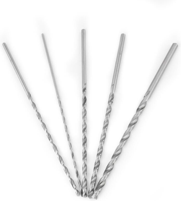 5-teiliges Set HSS-Spiralbohrer mit Rundschaft, Durchmesser 2 mm, 3 mm, 3,5 mm, 4 mm, 5 mm, Länge 150 mm für Bohrwerkzeu...