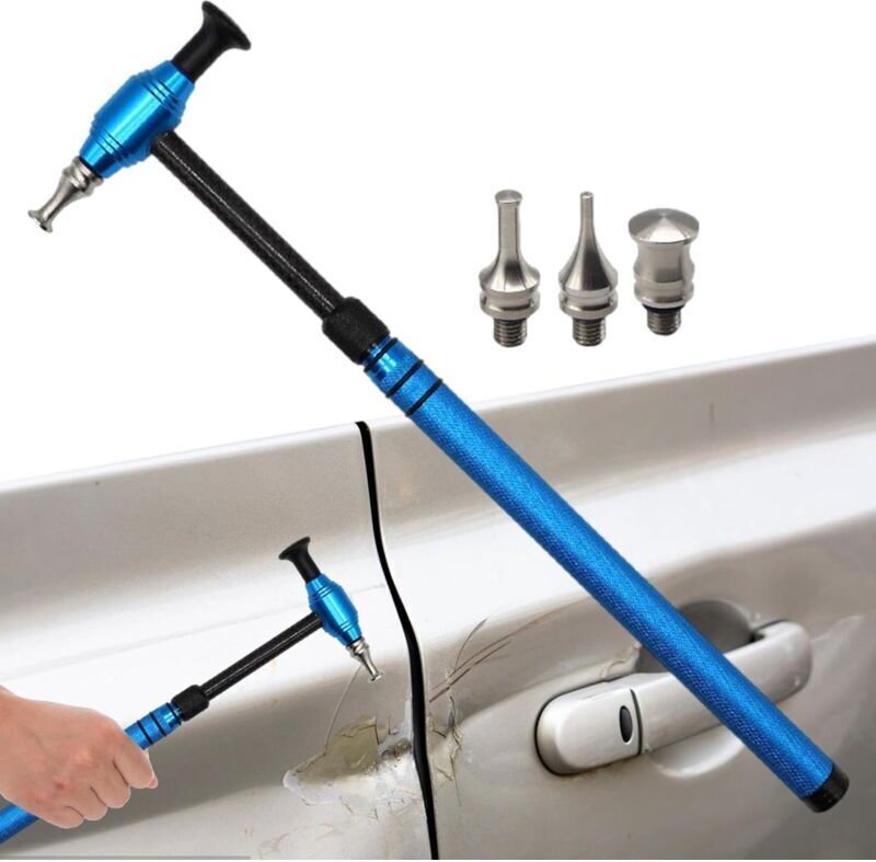 Werkzeugset zur Reparatur von Autodellen, Teleskophammer aus Aluminiumlegierung mit 5 Knopfköpfen, Set zur lackschadenfr...