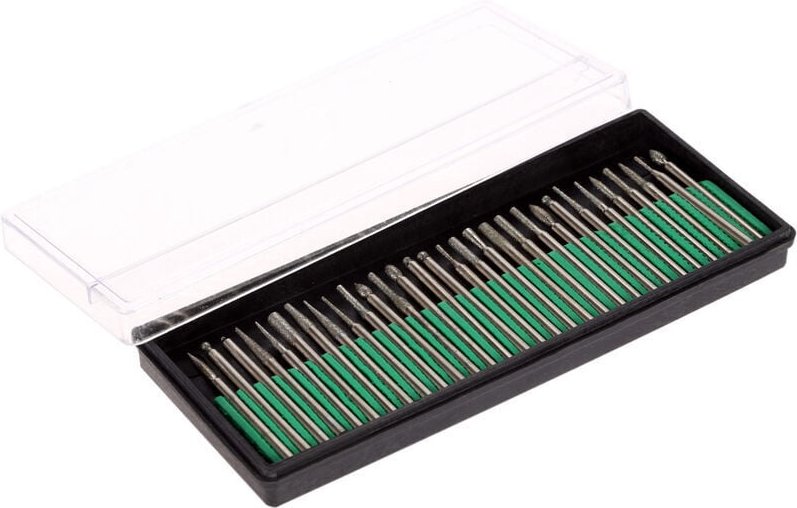 Diamant-Schleifkopf, galvanisierte Diamant-Schleifnadel mit Griffbox, 30-teiliges Schleifnadel-Zubehör für elektrisches ...