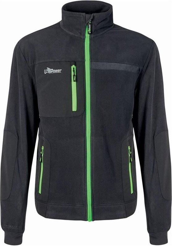 Arbeits-Fleece-Sweatshirt mit Reißverschluss VENUS - Grau/Grün XL