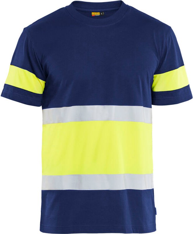 Hochsichtbares Arbeitst-Shirt 3387 - Marine/Gelb fluoreszierend XXXL