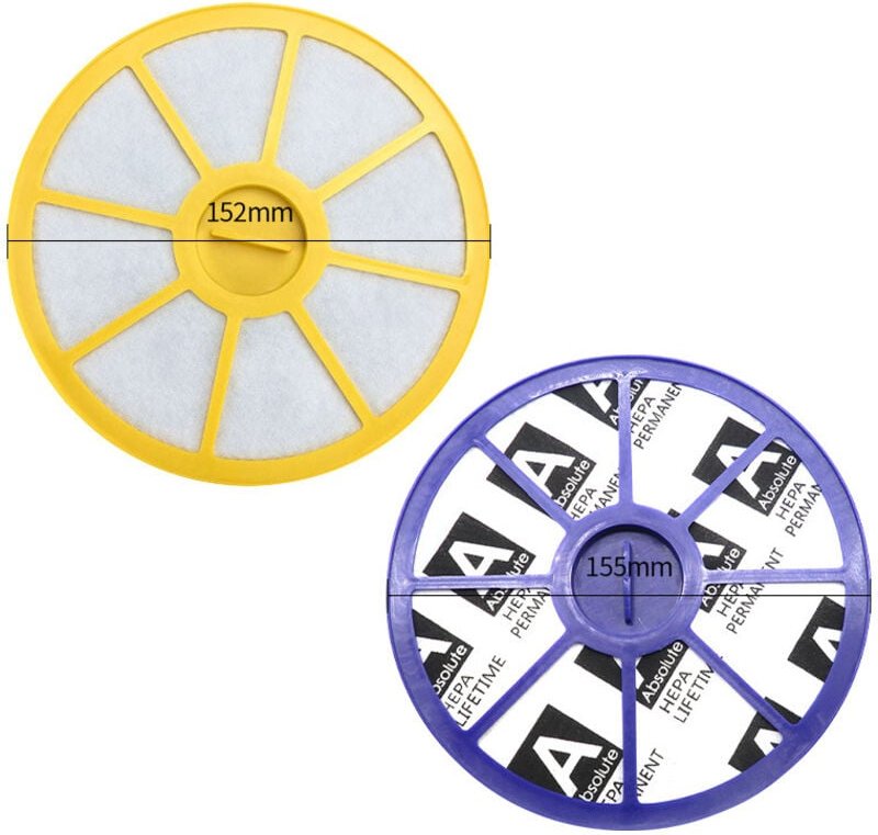 Ersatz-HEPA-Filter für den Einsatz vor und nach dem Motor mit Gummidichtungen, kompatibel mit Dyson DC07 Staubsaugern. T...