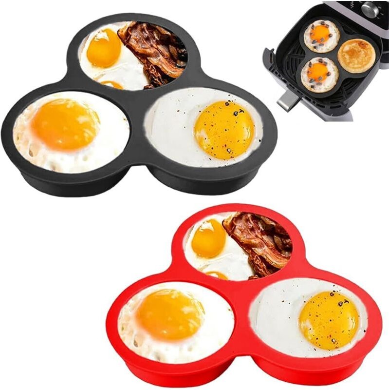 2-teilige Silikon-Eierform für die Heißluftfritteuse – Muffin- und Kuchenform für die Heißluftfritteuse – Antihaft-Zubeh...
