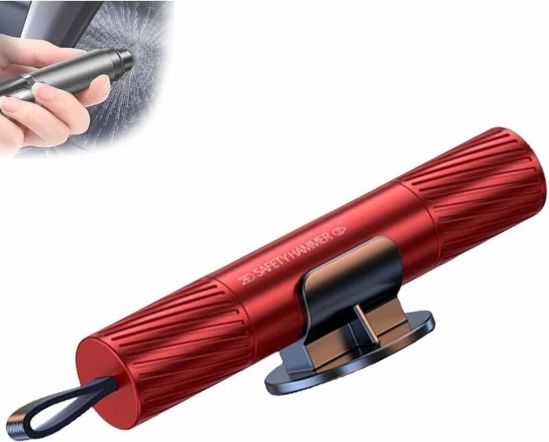 2-in-1-Autosicherheitshammer: Scheibenbrecher und Gurtschneider, Notfallwerkzeug bei Unfällen