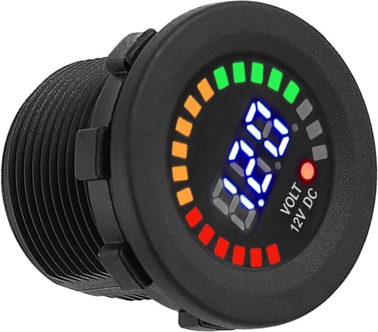 Eosnow 12V Motorrad Auto LED Digitalanzeige Voltmeter Wasserdicht Spannung Voltmeter Messgert Schwarz Neu