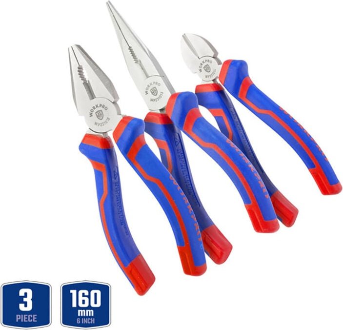 Set mit 3 Zangen 160mm Workpro