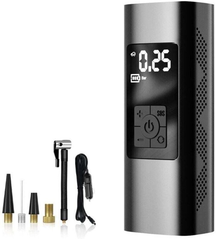 Tragbarer Luftkompressor, wiederaufladbare Luftpumpe (150 PSI) für Autoreifen, Autoluftpumpe, tragbarer kabelloser digit...