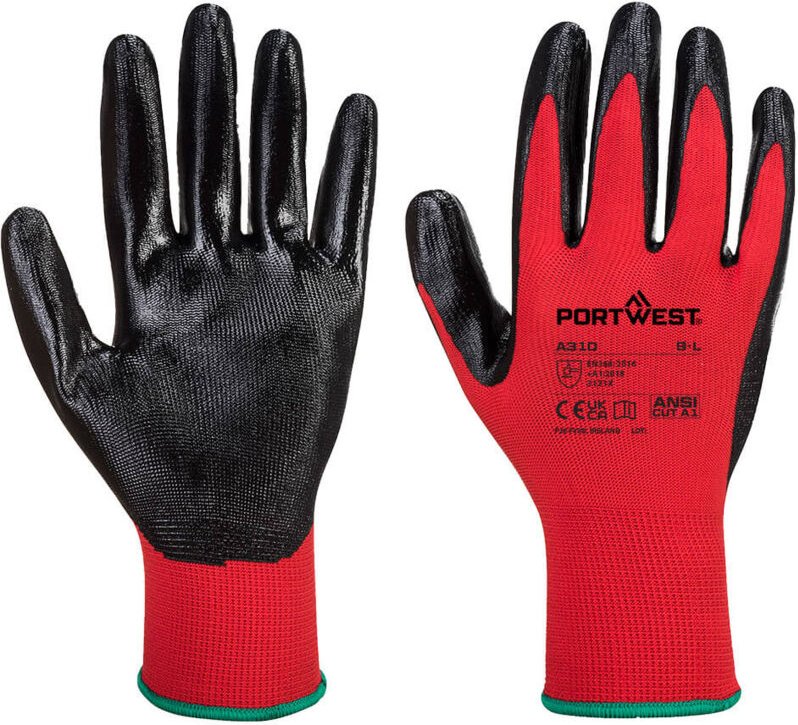 Flexo Grip Nitril-beschichtete Handschuhe Rot/Schwarz xl - Größe 10
